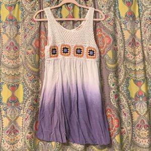 Ombré summer time dress with crochet top
